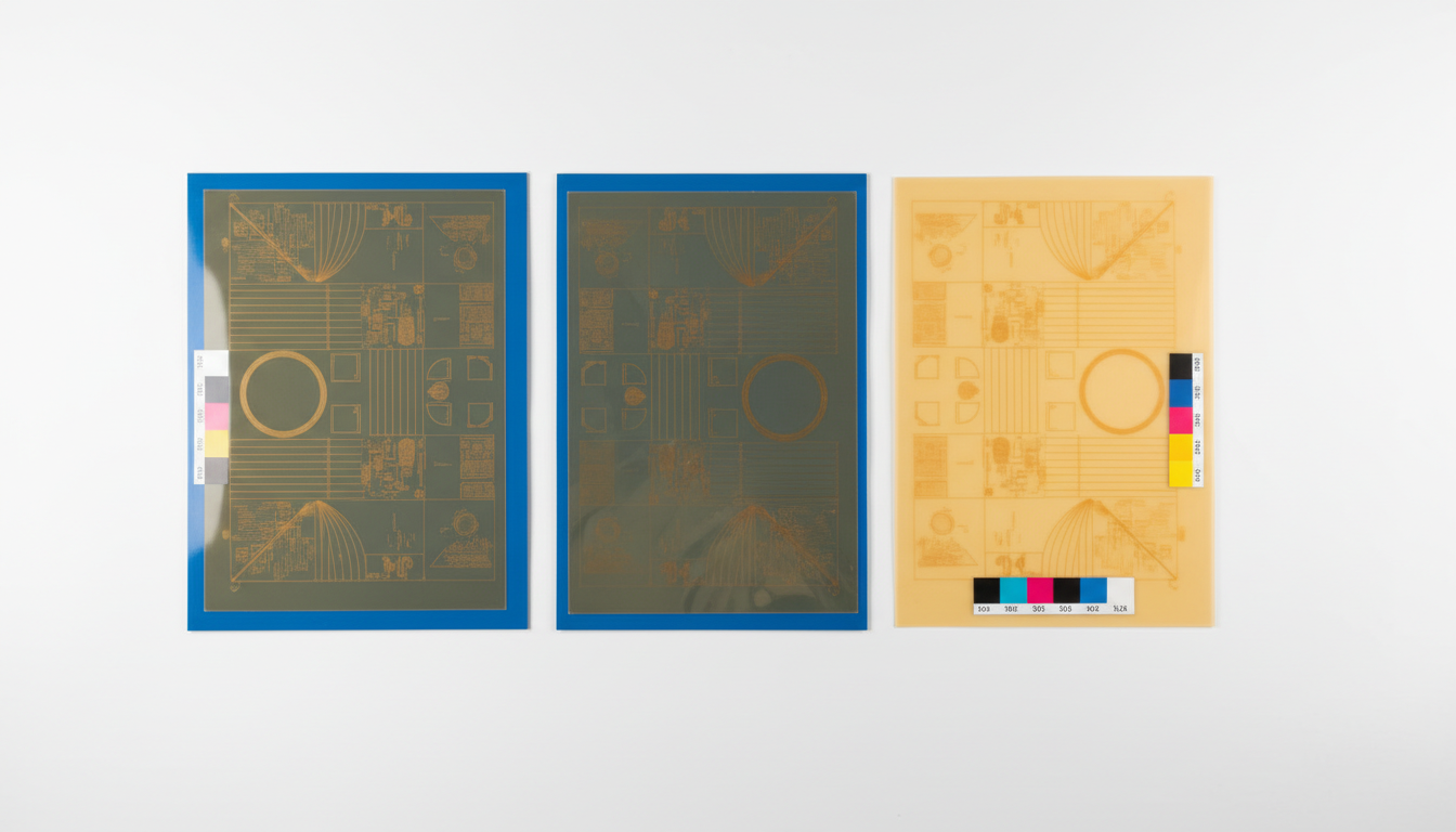 Photopolymer flexographic printing plates mounted and unmounted showing fine detail