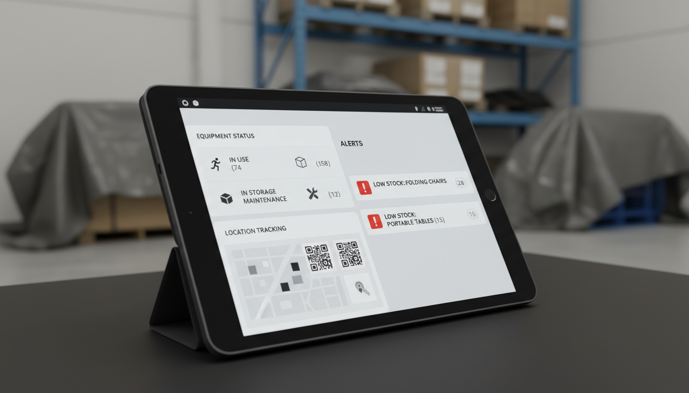 Digital inventory management system for outdoor event equipment