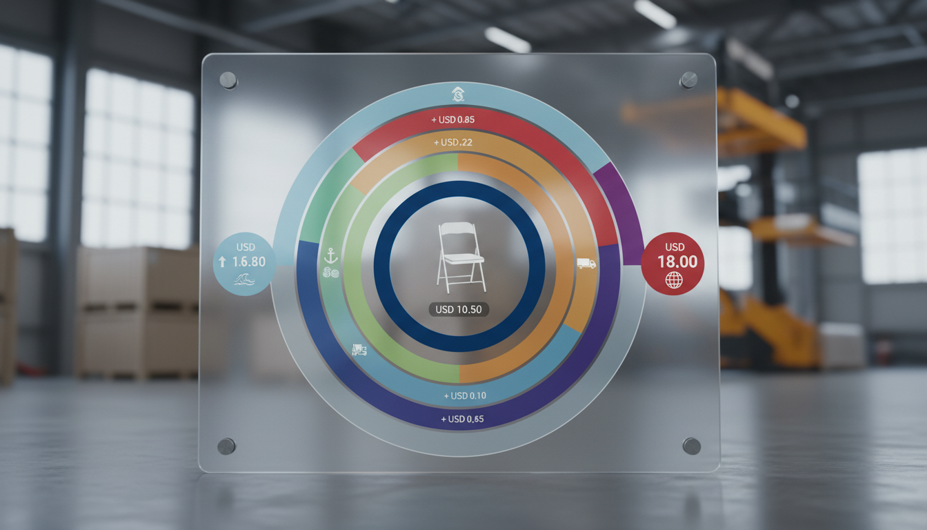 Total Landed Cost breakdown for folding camping chair wholesale order