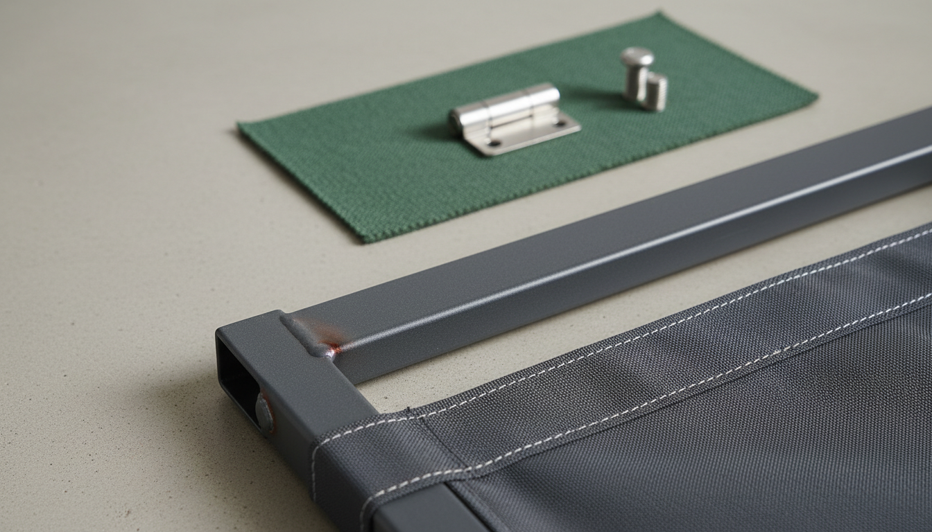 camping supplier credit terms: commercial-grade steel frame and fabric for outdoor furniture, highlighting durability...