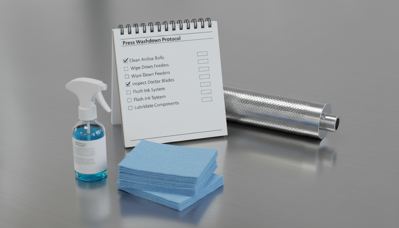 Production logbook for press washdown checklist and cleaning tools for allergen control