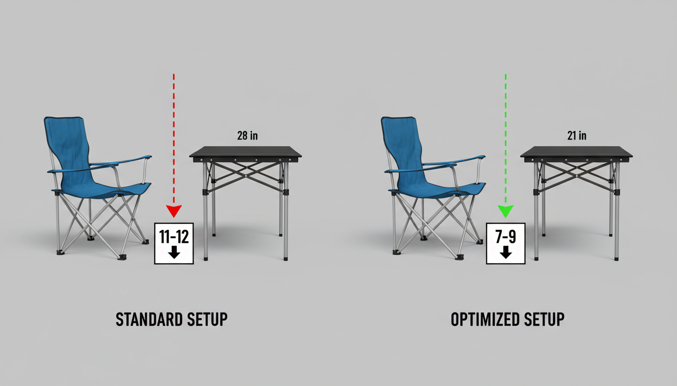 camping outdoor chairs: ergonomic comparison of camping chair and table height for outdoor kitchens