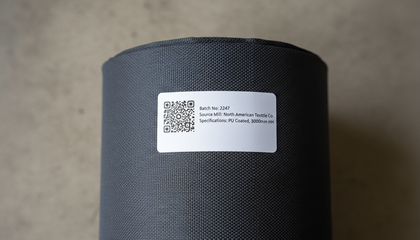 Oxford fabric traceability tag for supply chain mapping in procurement