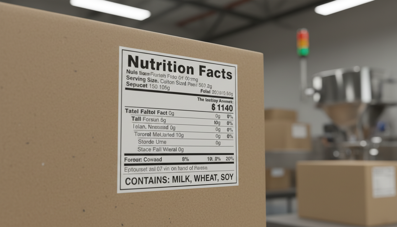 Food allergen labeling on packaging