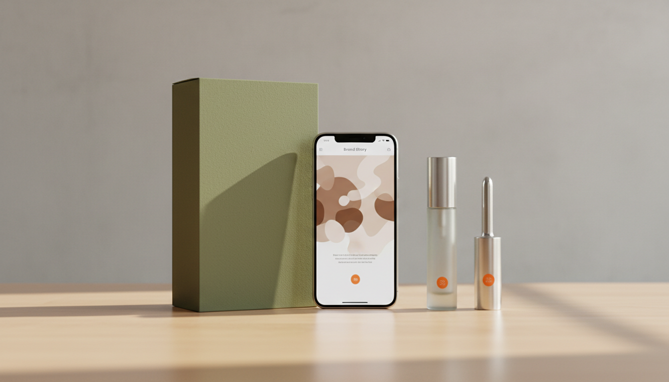 Modern sustainable luxury packaging with minimalist design and smart technology