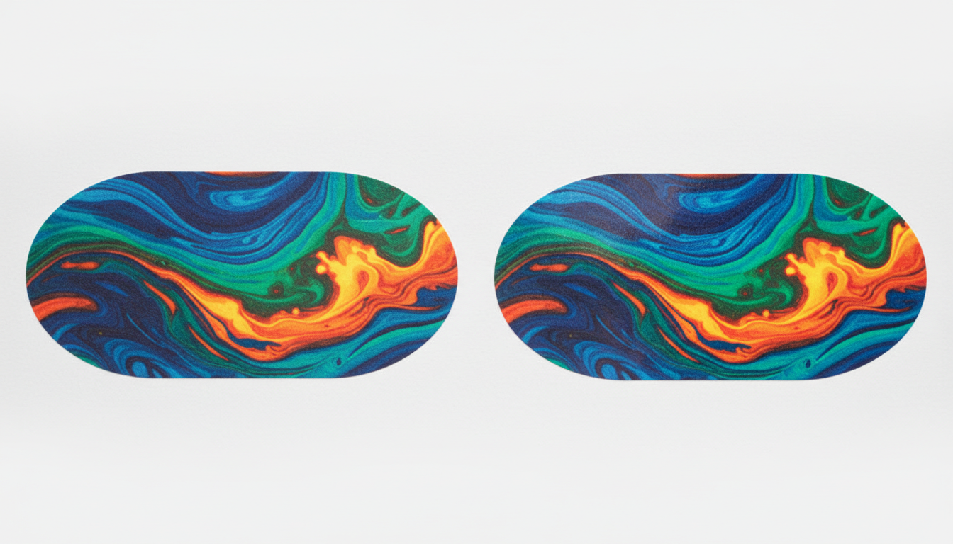 Digital prototype vs offset production bottle label comparison