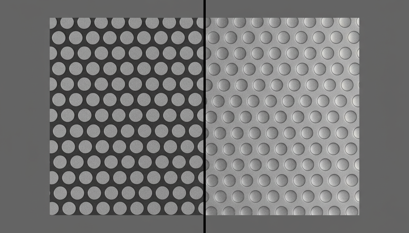 Magnified comparison of dot structure on thermal versus conventional printing plates