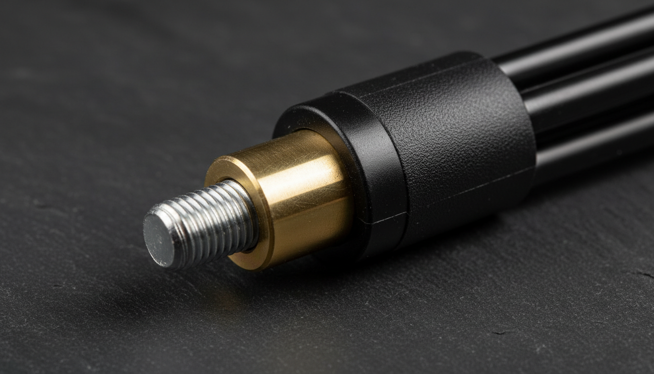 Close-up of durable folding chair joint with steel bolt and brass bushing