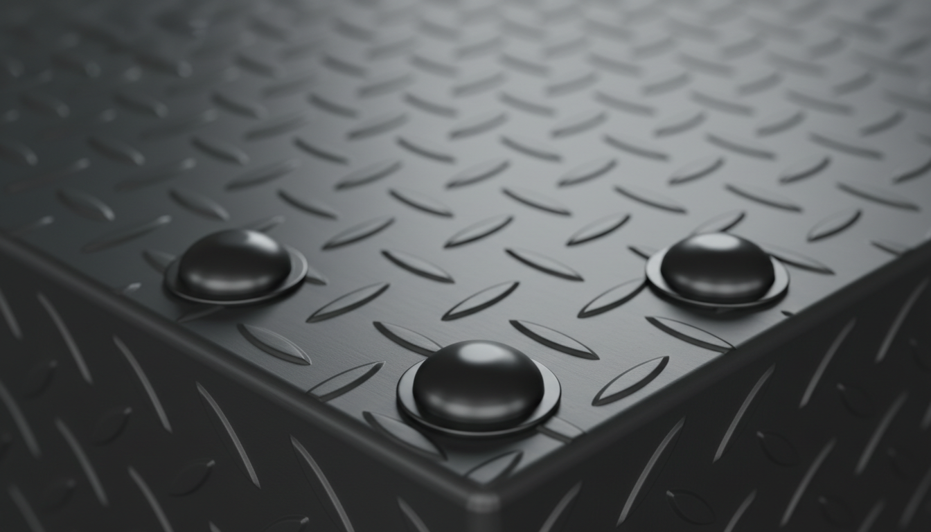 Close-up of anodized aluminum tabletop with non-slip texture for camping cooking table