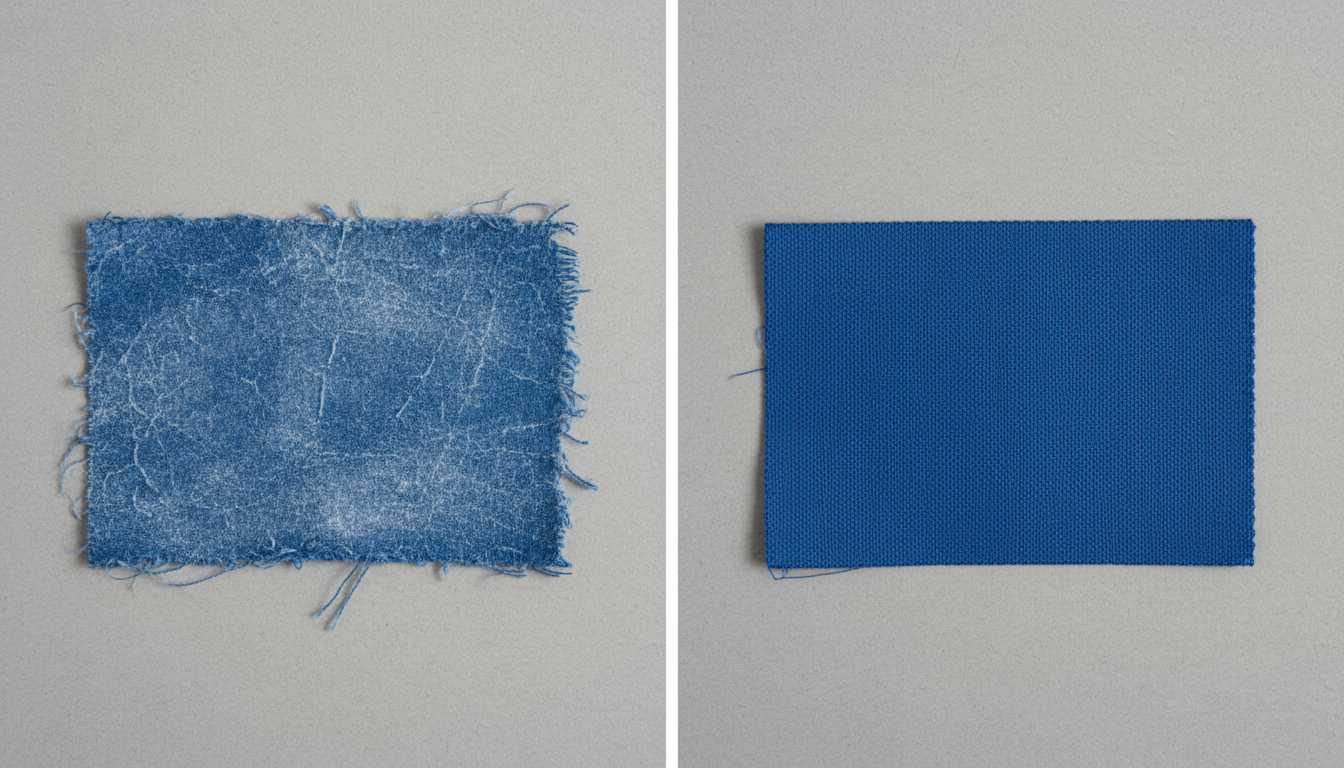UV degraded vs intact camp chair fabric comparison