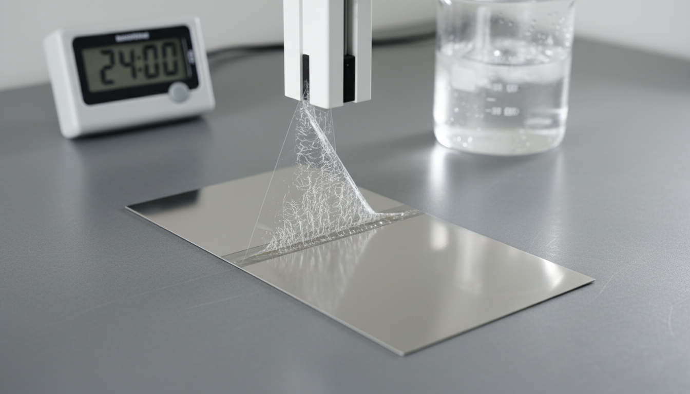 Label adhesion peel testing in a quality control lab for beverage label printing